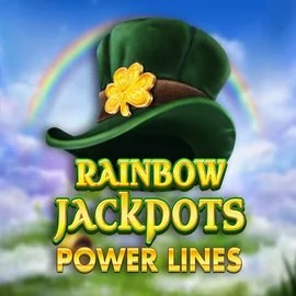 Rainbow Jackpots Power Lines logo – Jackpots by Red Tiger Gaming at Rabbit Reel Casino