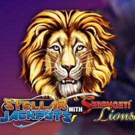Official Jackpots logo: Stellar Jackpots with Serengeti Lions by Lightning Box Game at Rabbit Reel Casino